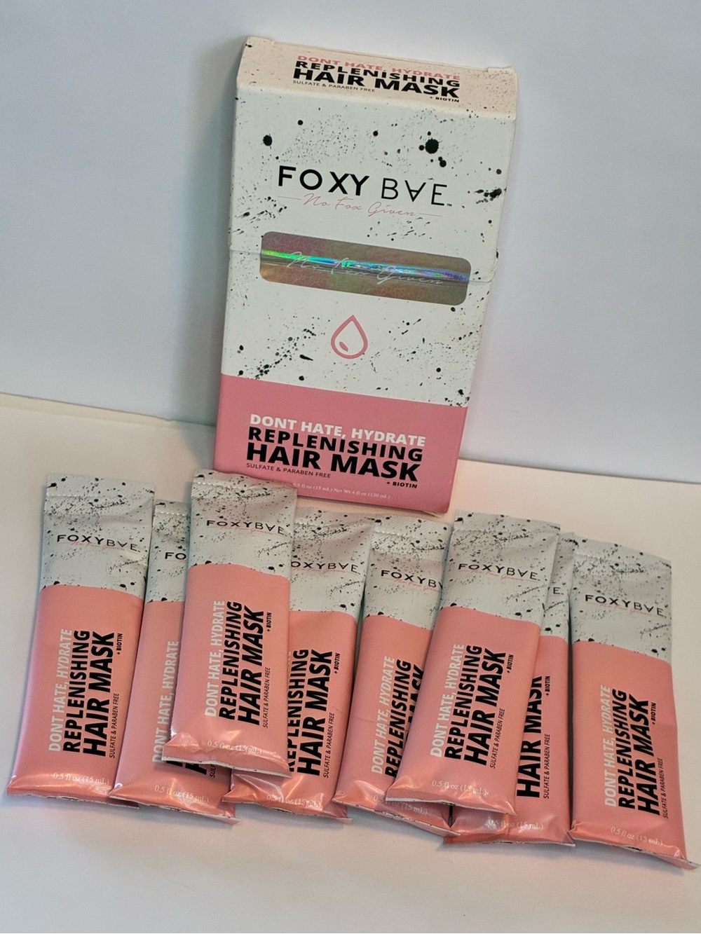 FoxyBae Don’t Hate, Hydrate Replenishing Hair Mask 8-Pack  $29 MSRP NIB